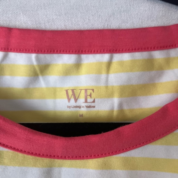 We by Living in Yellow Soft Yellow Striped Dress with a Pink Collar - Picture 4 of 7